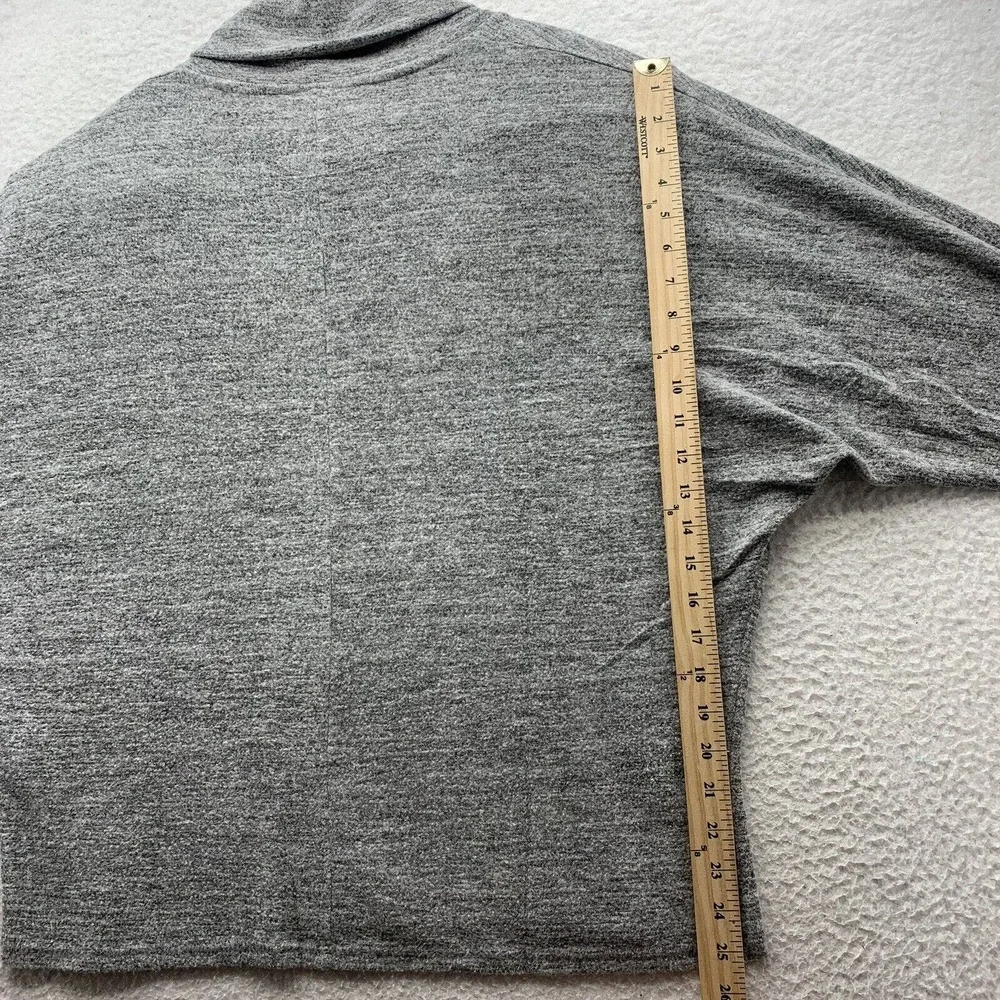 Lucky Brand Sweater Womens Large Heather Gray Relaxed Cowl Neck Soft Thin Preppy